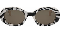 Triomphe Black Oval Sunglasses