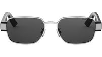 Christian Dior Label S2U Shiny Silver Rectangular Sunglasses
