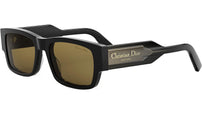 Christian Dior Label S1I Shiny Black Rectangular Sunglasses