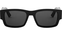 Christian Dior Label S1I Shiny Black Rectangular Sunglasses