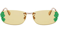 Dior Clover S1U Rose Gold Rectangular Sunglasses