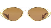 Metal Gold Oval Sunglasses