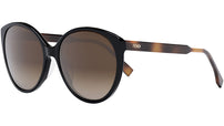 Fendi Fine Black Havana Round Sunglasses