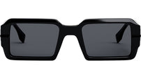 Fendigraphy Solid Black Rectangular Sunglasses