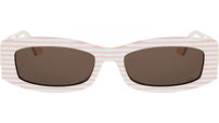 30Montaigne 14I Pink Striped Rectangular Sunglasses