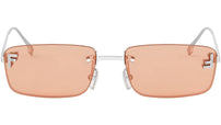 Fendi First Crystal Shiny Silver Square Sunglasses