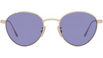 Slim Gold Round Sunglasses