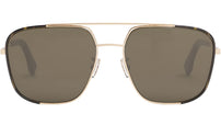 Fendi Classic Gold Rectangular Sunglasses