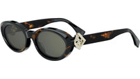 FF Diamonds Shiny Havana Oval Sunglasses