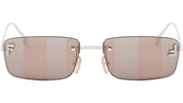 Fendi First Crystal Light Gold Square Sunglasses