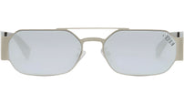 Fendi Cut Out Palladium Rectangular Sunglasses