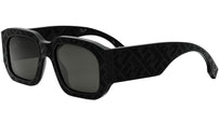 Fendi Shadow Black Rectangular Sunglasses