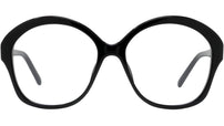 Curvy Black Round Eyeglasses