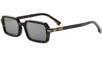 Fendi Selleria Havana Rectangular Sunglasses