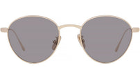 Slim Gold Round Sunglasses