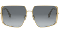 FF Diamonds Shiny Gold Geometric Sunglasses