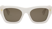Fendi Roma White Rectangular Sunglasses