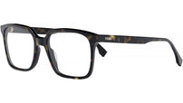 Fendi Fine Havana Rectangular Eyeglasses
