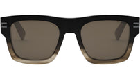 B.zero1 Brown Geometric Sunglasses