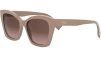 Lettering Brown Square Sunglasses