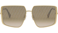 FF Diamonds Gold Geometric Sunglasses