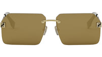 Fendi Sky Gold Rectangular Sunglasses