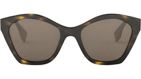 Lettering Havana Geometric Sunglasses