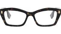 Fendi Bold Havana Rectangular Eyeglasses