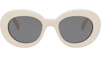 Triomphe White Round Sunglasses