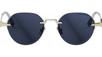 CD Diamond R5U Gold Blue Round Sunglasses