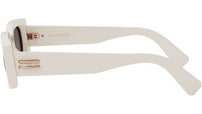 B.zero1 White Rectangular Sunglasses
