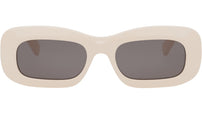 3 Dots White Rectangle Sunglasses