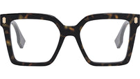 Fendi Bold Havana Square Eyeglasses