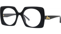 Curvy Black Geometric Eyeglasses