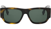Fendi Diagonal Havana Rectangular Sunglasses