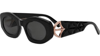 Calla Black Oval Sunglasses