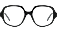 Curvy Black Geometric Eyeglasses