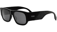 Fendi Diagonal Black Rectangular Sunglasses