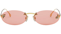 Fendi First Crystal Gold Oval Sunglasses