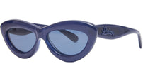 Curvy Blue Cat Eye Sunglasses