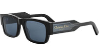 Christian Dior Label S1I Shiny Black Rectangular Sunglasses