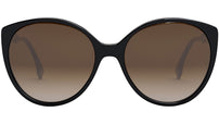 Fendi Fine Black Havana Round Sunglasses