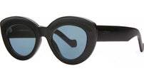 Slim Black Geometric Sunglasses