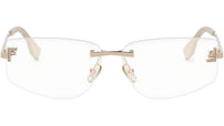 Fendi Crystal Rose Gold Geometric Eyeglasses