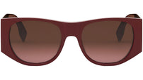 Baguette Red Oval Sunglasses