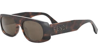 Fendi Signature Havana Oval Sunglasses