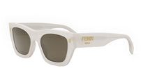 Fendi Roma White Rectangular Sunglasses