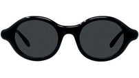 Slim Black Round Sunglasses