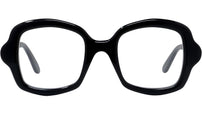 Curvy Black Geometric Eyeglasses