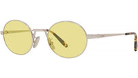 Slim Silver Oval Sunglasses